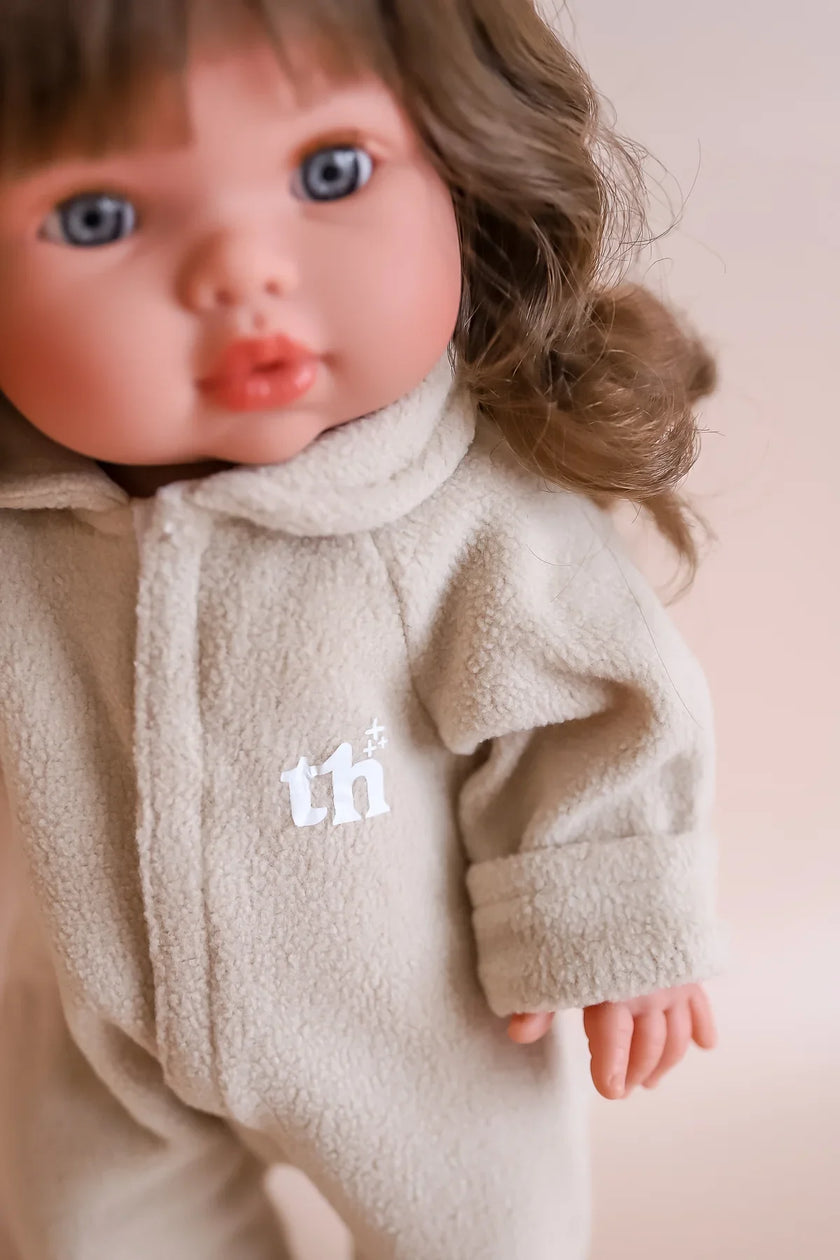 Taupe footed pajamas - Tiny Harlow