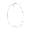 Chainlink Necklace with Wave Pendant - Silver Plate
