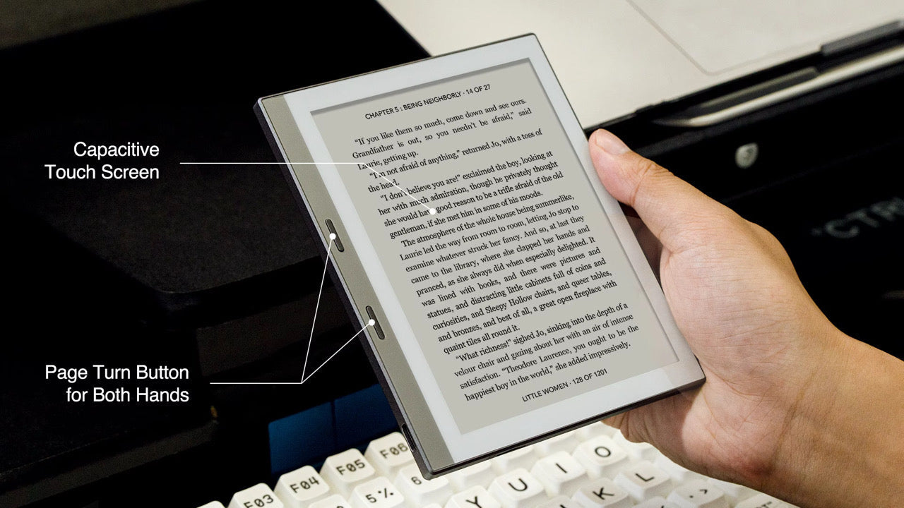 TUTT eReader 5.76” Touchscreen | 32 + 128GB (SD Card) Protective Case | E-ink Ultra Light & Slim E3