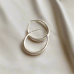 Teardrop Hoop Earring - Silver Plate