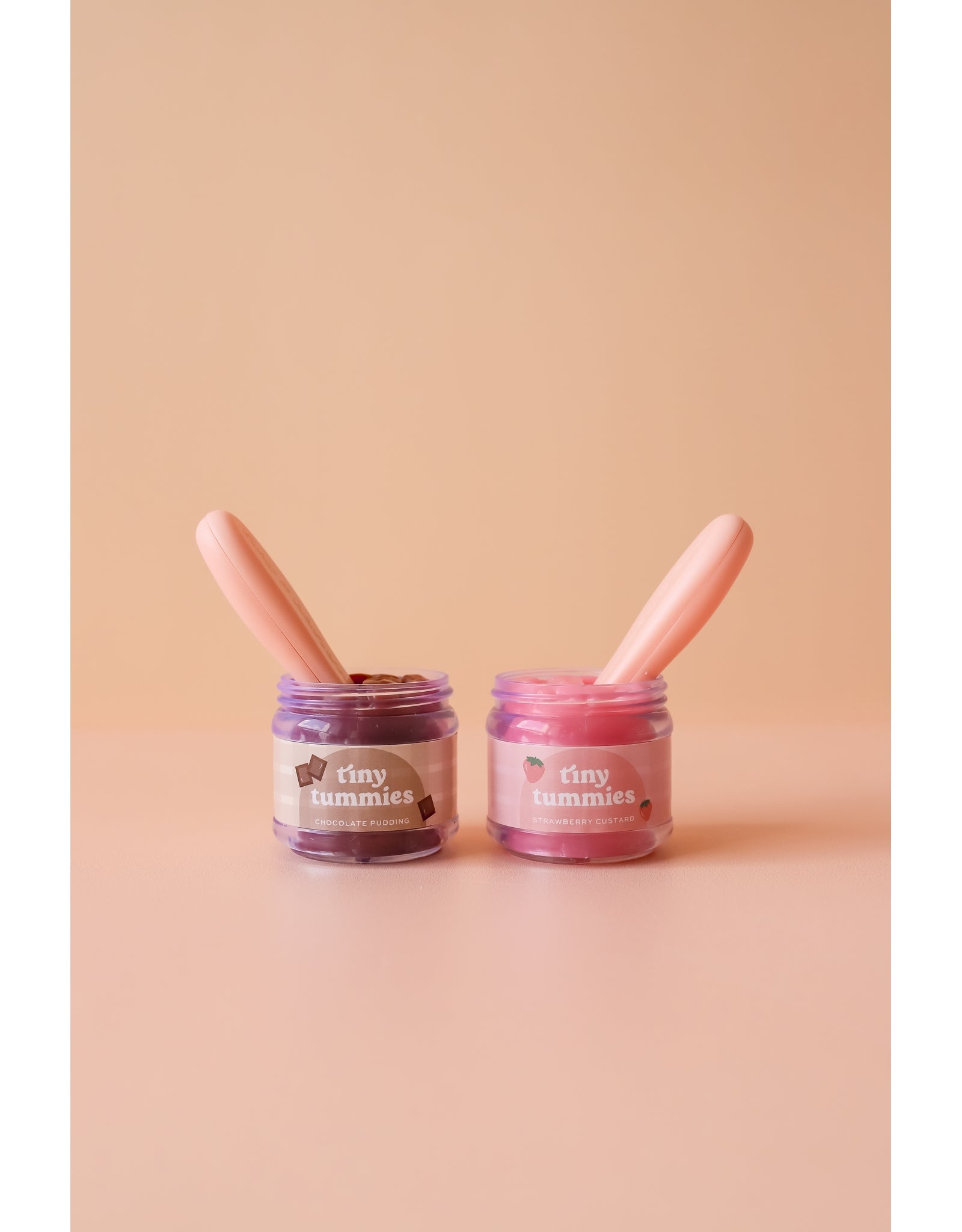 Tiny Tummies chocolate pudding food jar and spoon set - Tiny Harlow