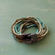 Mixed Bead Bracelet with Wooden Clasp