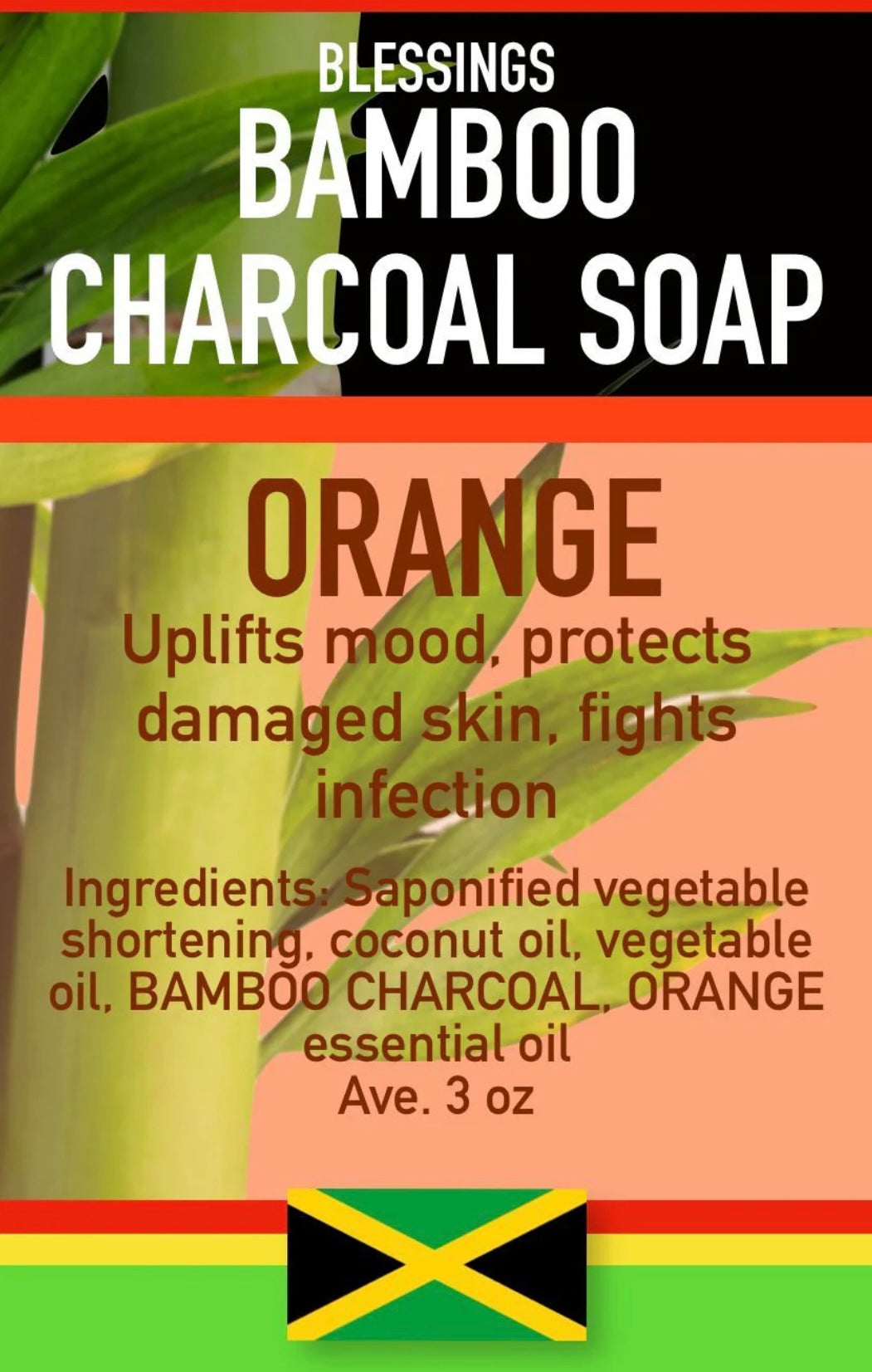 All Natural Soap Bamboo Charcoal Orange