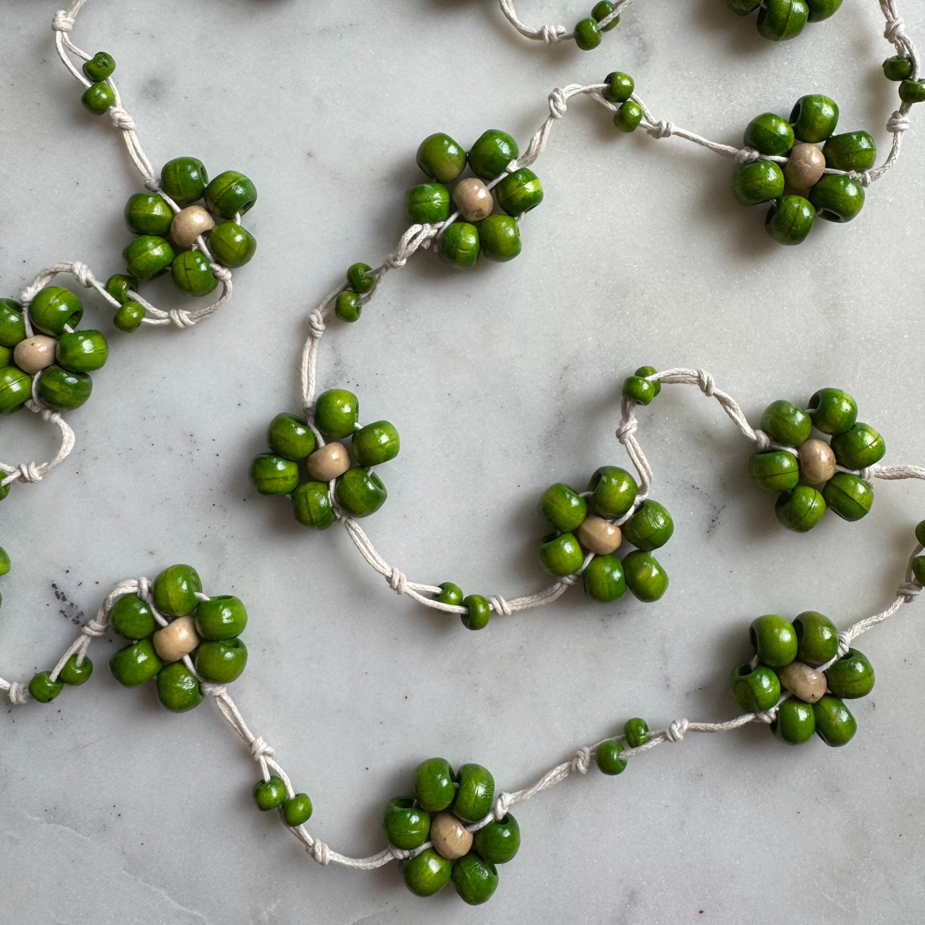 Wooden Ball Flower Necklace