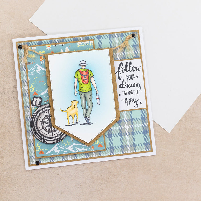 Crafters Companion The Great Outdoors Clear Acrylic Stamp Set - Explore
