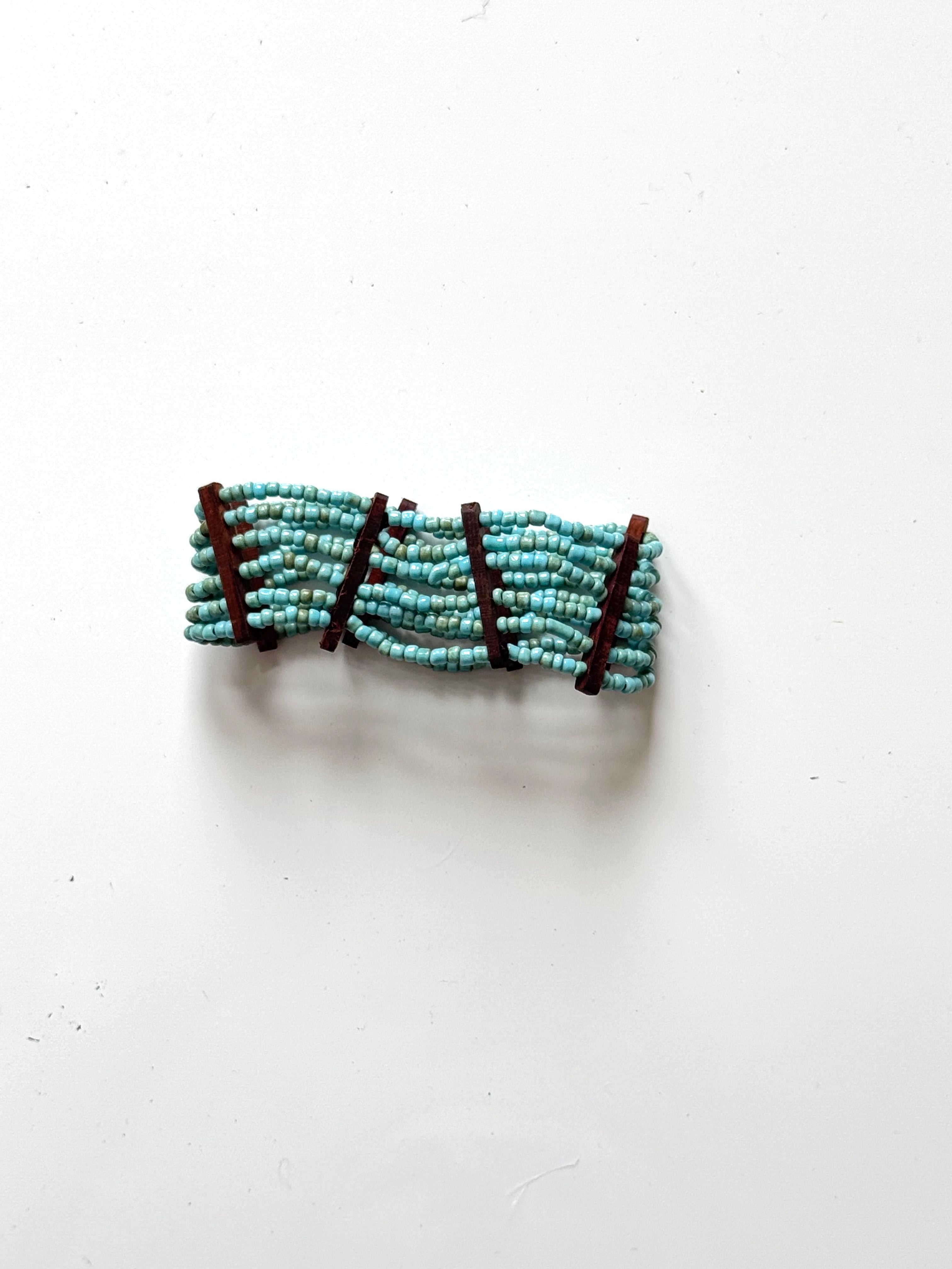 Elasticated Bead Bracelet with Wood Detail
