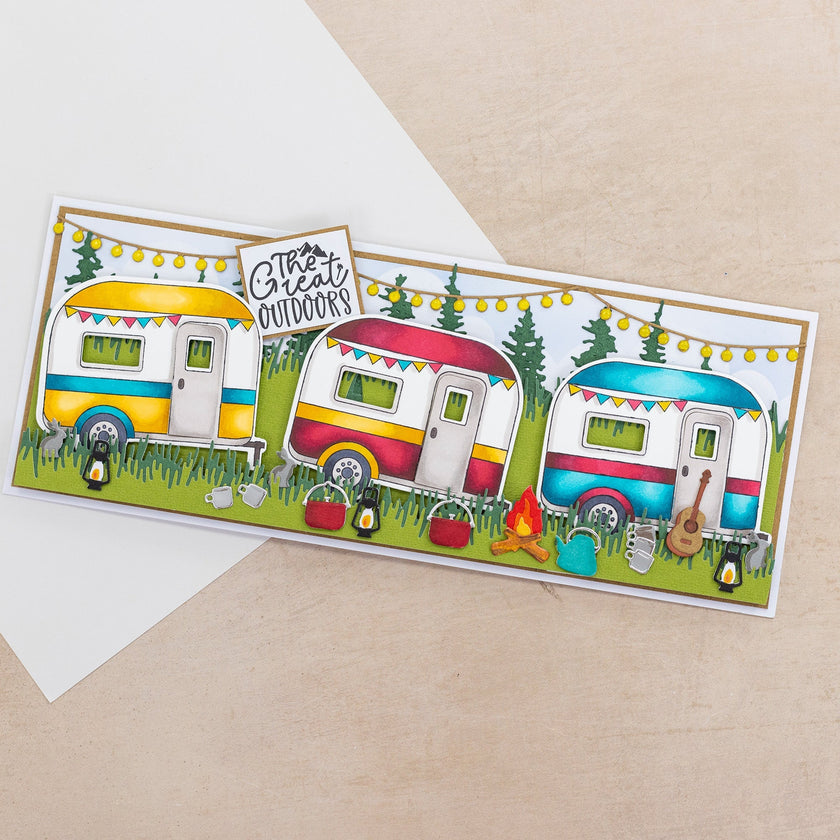 Crafters Companion The Great Outdoors Stamp & Die Set - Adventure Awaits