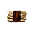 Beaded Bracelet with Wooden Clasp