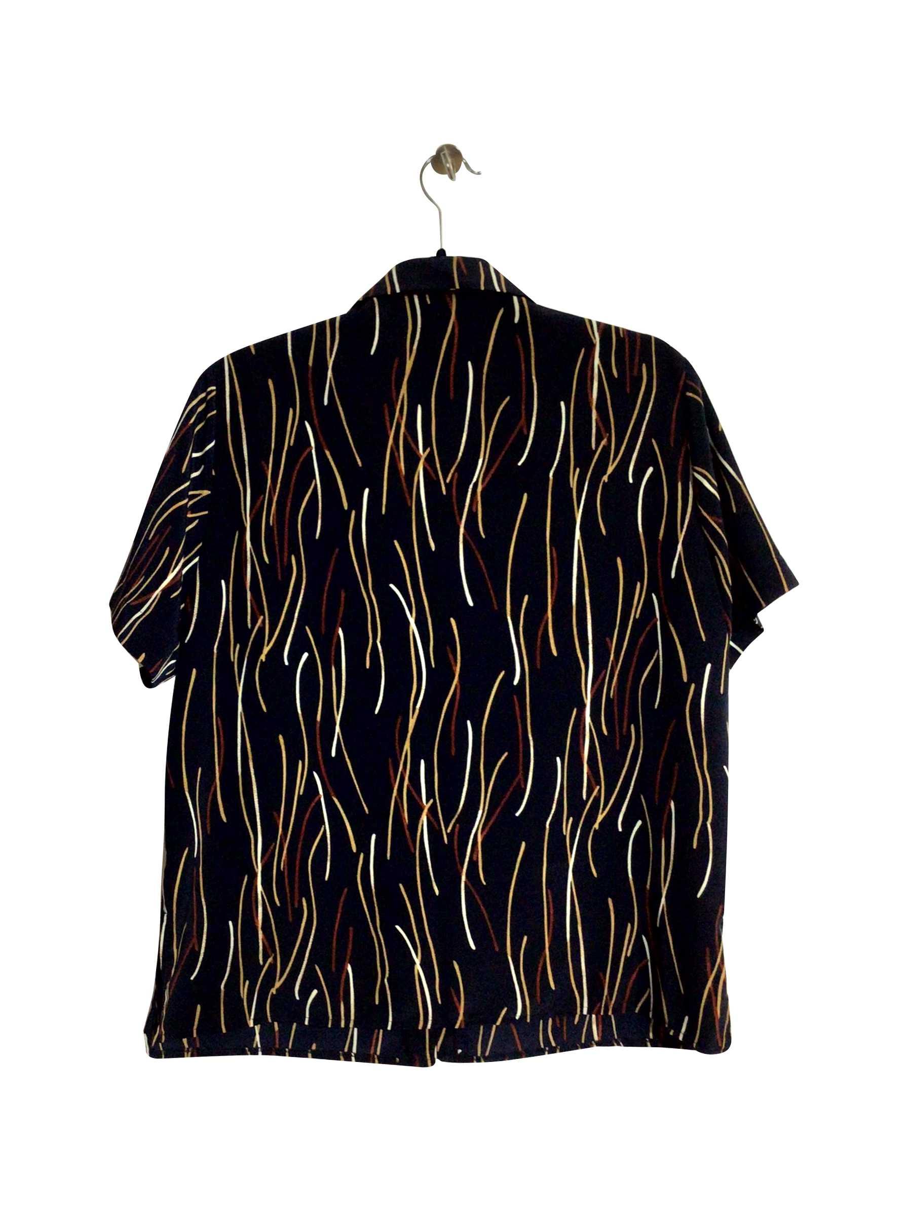 INDULGENCE Regular fit Button-down Top in Black - 16