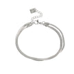 INESE Silver (White Gold): Snake-Skin Textured 2-Layer Bracelet