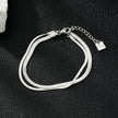 INESE Silver (White Gold): Snake-Skin Textured 2-Layer Bracelet