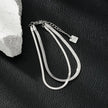 INESE Silver (White Gold): Snake-Skin Textured 2-Layer Bracelet