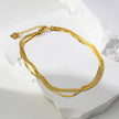 INESE LG: Snake-Skin Textured 2-Layer Gold Anklet