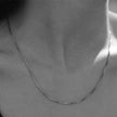 INGA: Mini-Box Chain Necklace in Silver (White Gold)