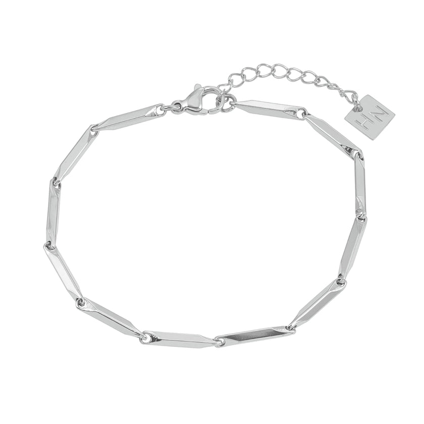 Bracelet en chaîne à perles Style ITARSI Silver : Forme géométrique minimaliste.