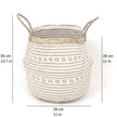 Isak - Seagrass Basket With White Decoration