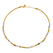 ISHANI: Pink Aventurine Stones and Gold Beaded Necklace