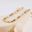 ISHANI: Pink Aventurine Stones and Gold Beaded Necklace