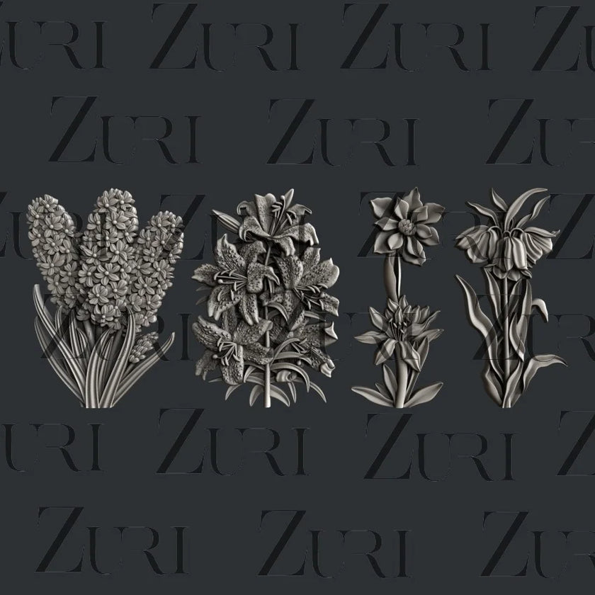 Zuri Designs Flower Blooms Set 2