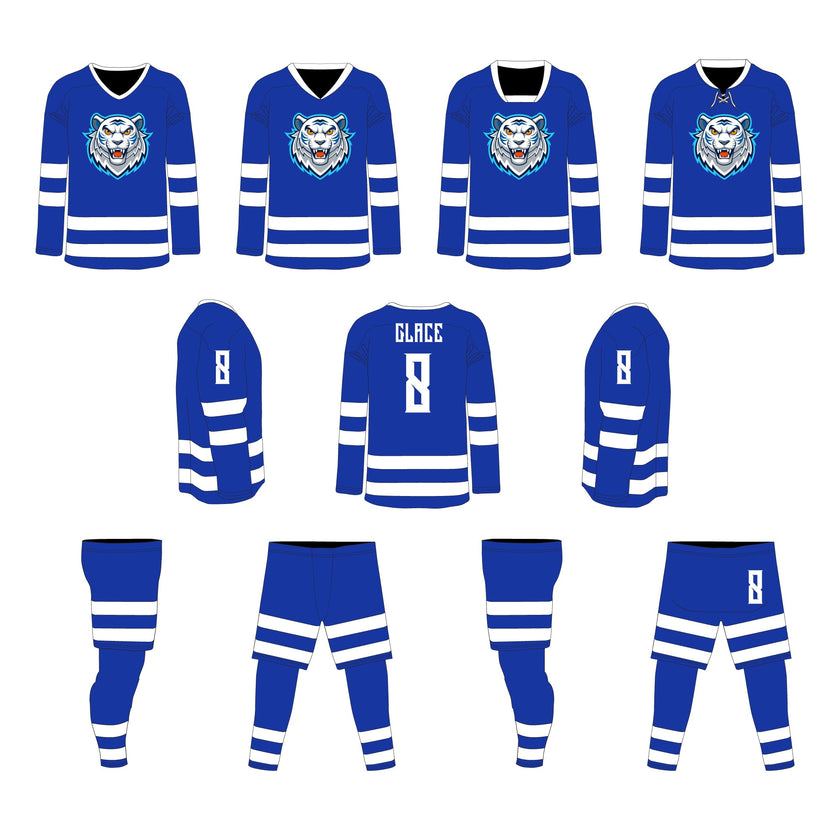 Hockey Jersey - Mockup and Template - 4 Angles, 4 Styles, Layered, Detailed and Editable Vector in EPS, SVG, AI, PNG, DXF and PDF