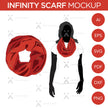 Infinity Scarf/Scarves - Mockup and Template - 2 Styles, Layered, Detailed and Editable Vector in EPS, SVG, AI, PNG, DXF and PDF