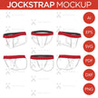 Jockstrap - Mockup and Template - 6 Angles, 1 Style, Layered, Detailed and Editable Vector in EPS, SVG, AI, PNG, DXF and PDF
