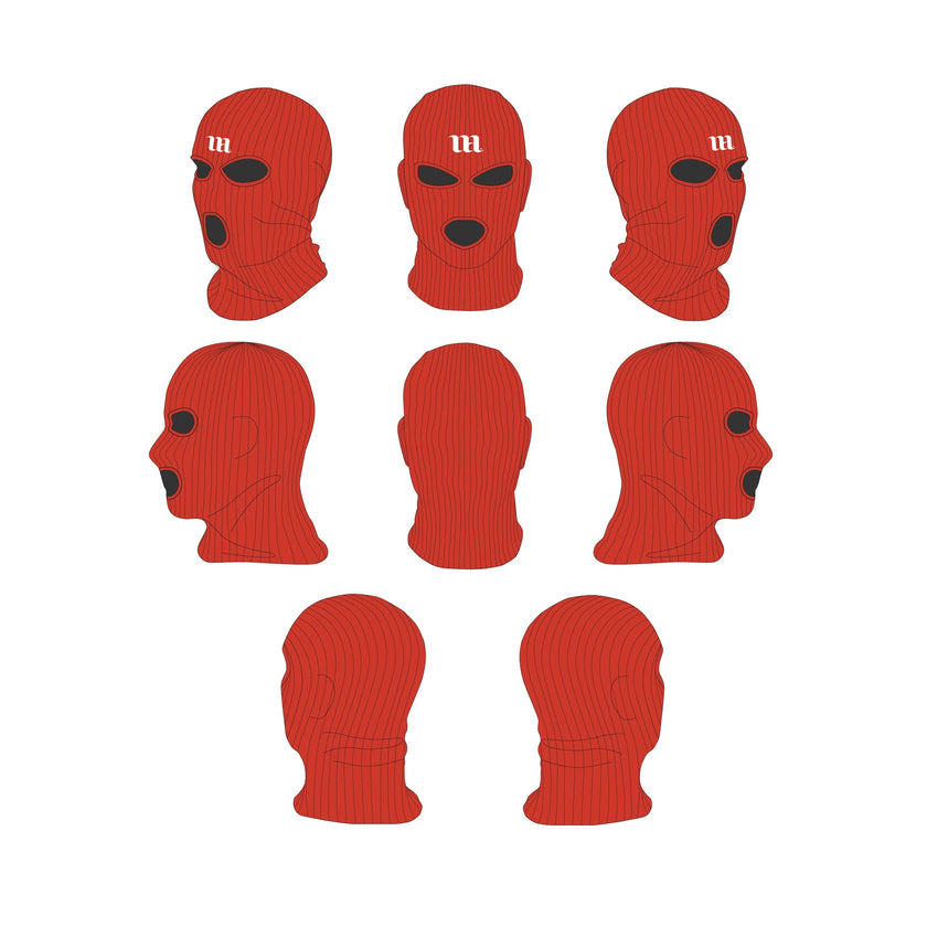 Ski Mask w/ 3 Holes - Mockup and Template - 8 Angles, 1 Style, Layered, Detailed and Editable Vector in EPS, SVG, AI, PNG, DXF and PDF