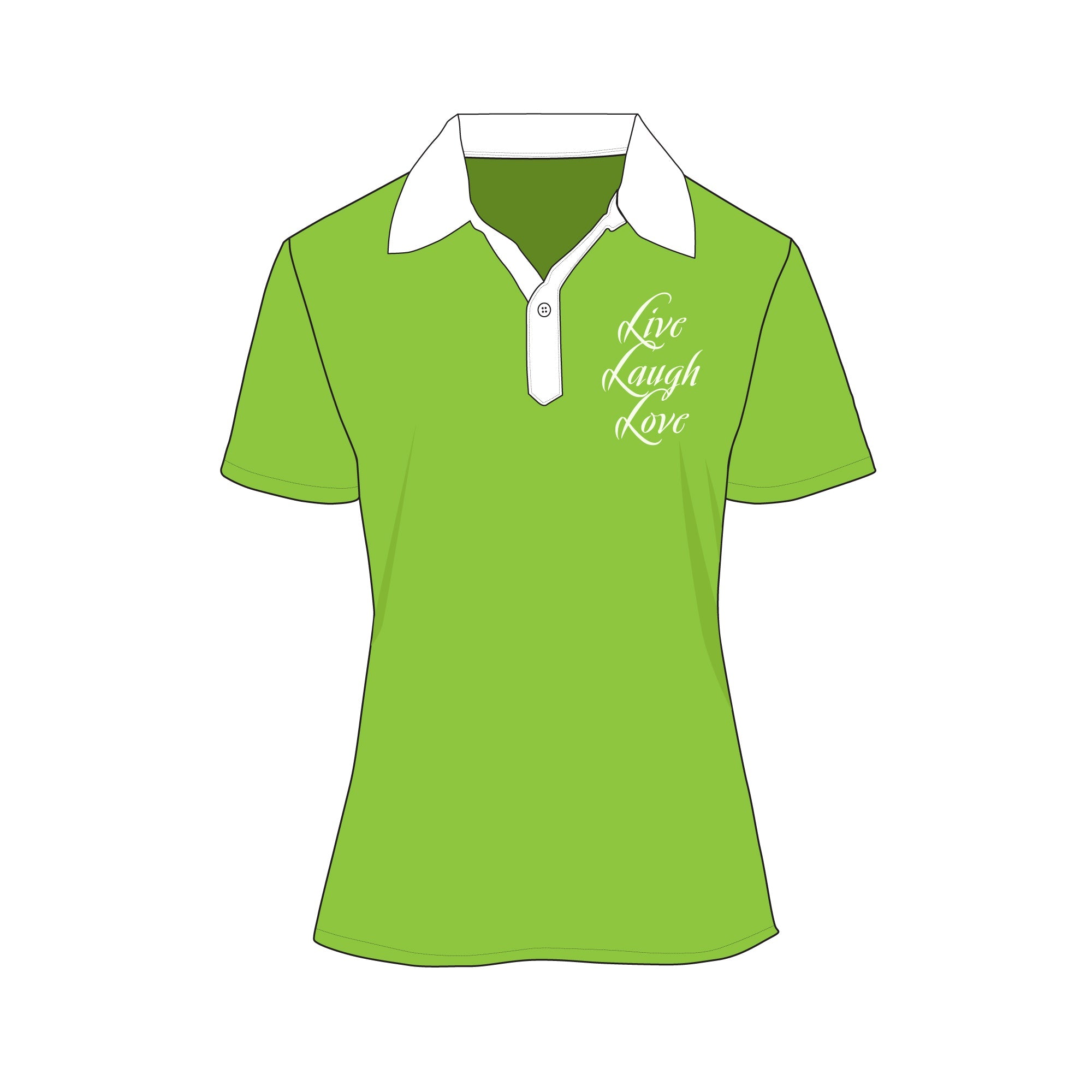 Women's Golf/Polo Shirt - Mockup and Template - 4 Angles, 1 Style, Layered, Detailed and Editable Vector in EPS, SVG, AI, PNG, DXF and PDF