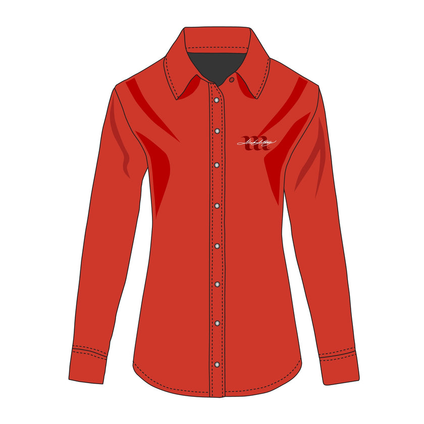 Women's Long Sleeve Dress Shirt - Mockup and Template - 4 Angles, 1 Style, Layered, Detailed and Editable Vector in EPS, SVG, AI, PNG, DXF and PDF