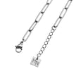 IZARA Silver (White Gold):  Paperclip & Oval Bead Chain Bracelet – Modern Minimal Statement Jewellery