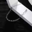 IZARA Silver (White Gold):  Paperclip & Oval Bead Chain Bracelet – Modern Minimal Statement Jewellery