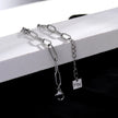 IZARA Silver (White Gold):  Paperclip & Oval Bead Chain Bracelet – Modern Minimal Statement Jewellery