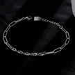 IZARA Silver (White Gold):  Paperclip & Oval Bead Chain Bracelet – Modern Minimal Statement Jewellery