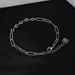 IZARA Silver (White Gold):  Paperclip & Oval Bead Chain Bracelet – Modern Minimal Statement Jewellery