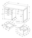 Bureau d'ordinateur moderne de couleur taupe foncé (I 7326)