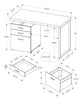 Bureau d'ordinateur moderne de couleur noir et gris métallique (I 7649)
