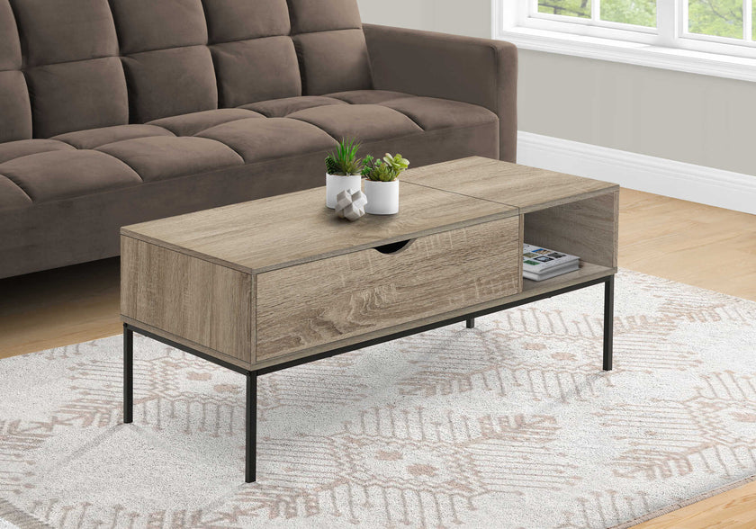 Table de salon en métal noir, taupe - Monarch (I3806)