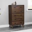 Commode 5 tiroirs en finition noyer - Monarch (I5234)