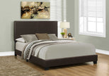 Base de lit Queen en simili-cuir brun - Monarch (I5910Q)