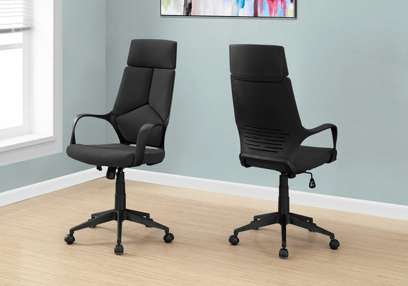 Chaise de bureau en tissu noir - Monarch (I7272)