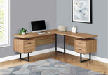 Bureau de coin en L extra-large avec rangement de Monarch– fini bois clair (I7612)