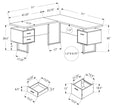 Bureau de coin en L extra-large avec rangement de Monarch– fini bois clair (I7612)