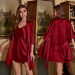 Ice Silk Pajamas For Women Summer Robe Two-piece Sling Sexy