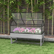 Outsunny Elevated Planter Box with Cold Frame Greenhouse in Distressed Grey - Wood Raised Garden Bed for Vegetables & Flowers