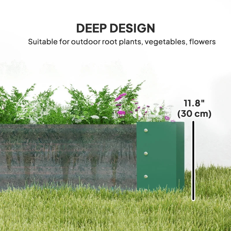 6 x 3 x 1ft Galvanized Raised Garden Bed, Reinforced Outdoor Planter Box with Open Bottom, Green