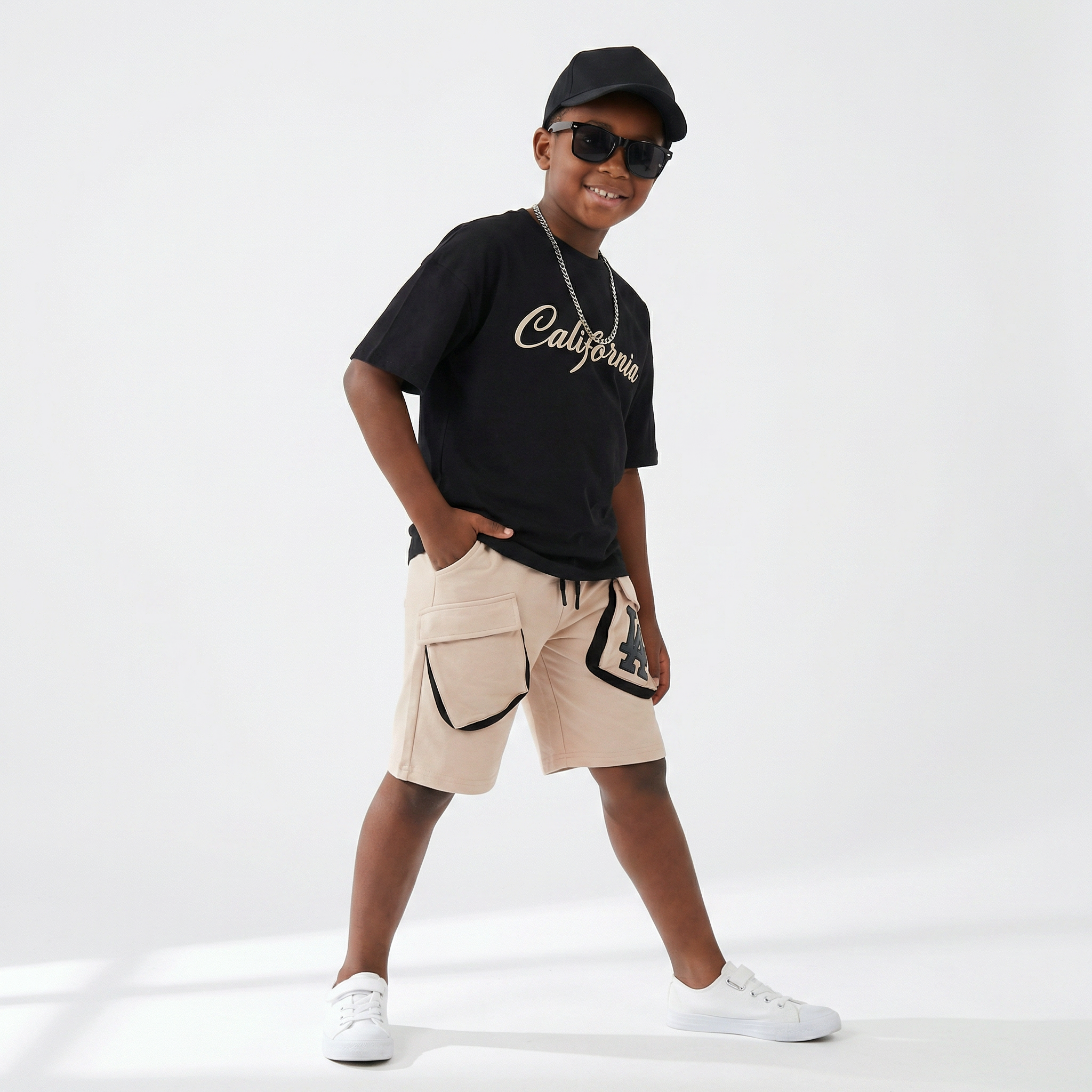 California Boy Shorts Set & Hat