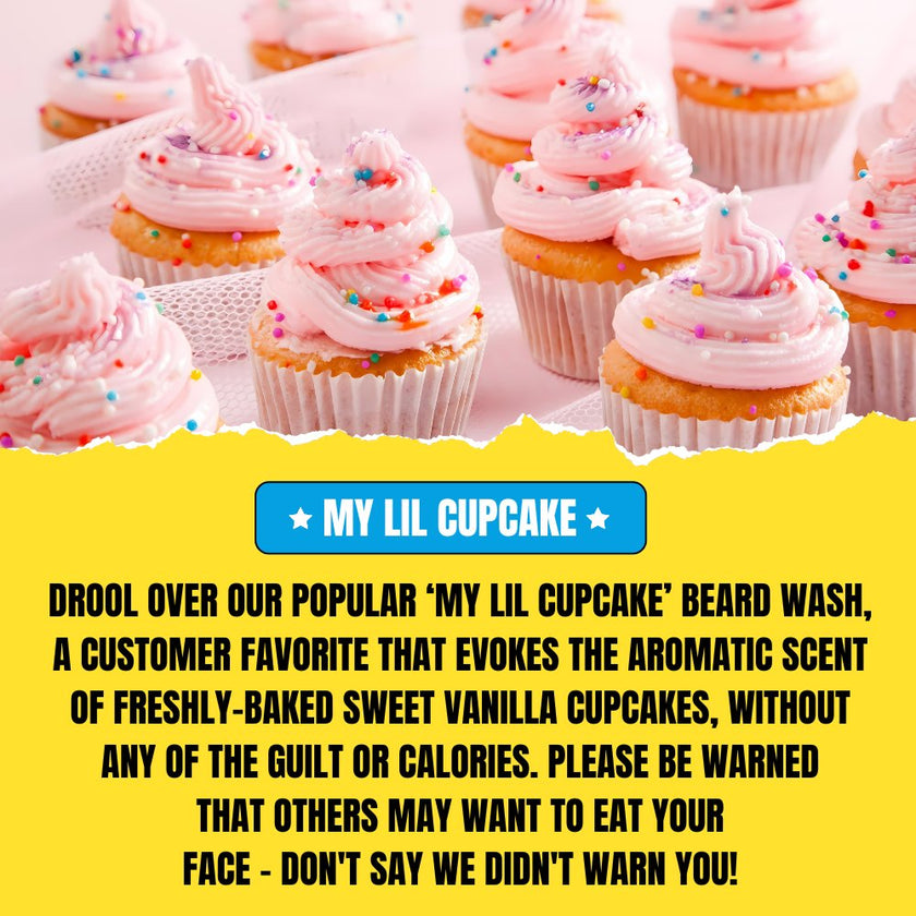 My Lil Cupcake Beard Wash (150ml) – Sweet Vanilla Cupcake with Creamy Buttercream Scent | Gentle Beard Shampoo & Cleanser
