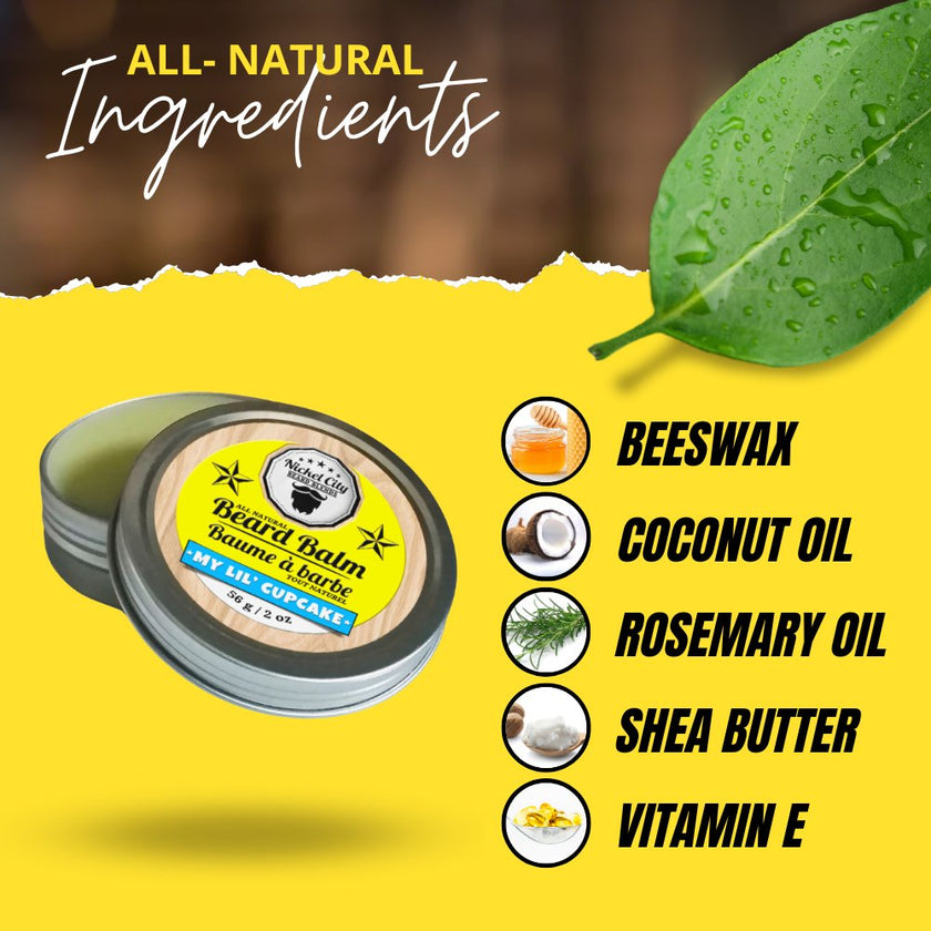 My Lil Cupcake Beard Balm (56g) – Sweet Vanilla Cupcake with Creamy Buttercream Scent | Strong Hold & Conditioning Balm