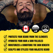 The Villain Beard Balm (56g) – Spiced Tobacco, Fresh Leather, Cognac & Bourbon with Creamy Vanilla | Strong Hold & Conditioning Balm