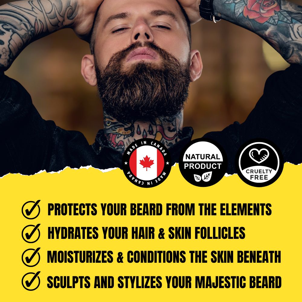 The Villain Beard Balm (56g) – Spiced Tobacco, Fresh Leather, Cognac & Bourbon with Creamy Vanilla | Strong Hold & Conditioning Balm